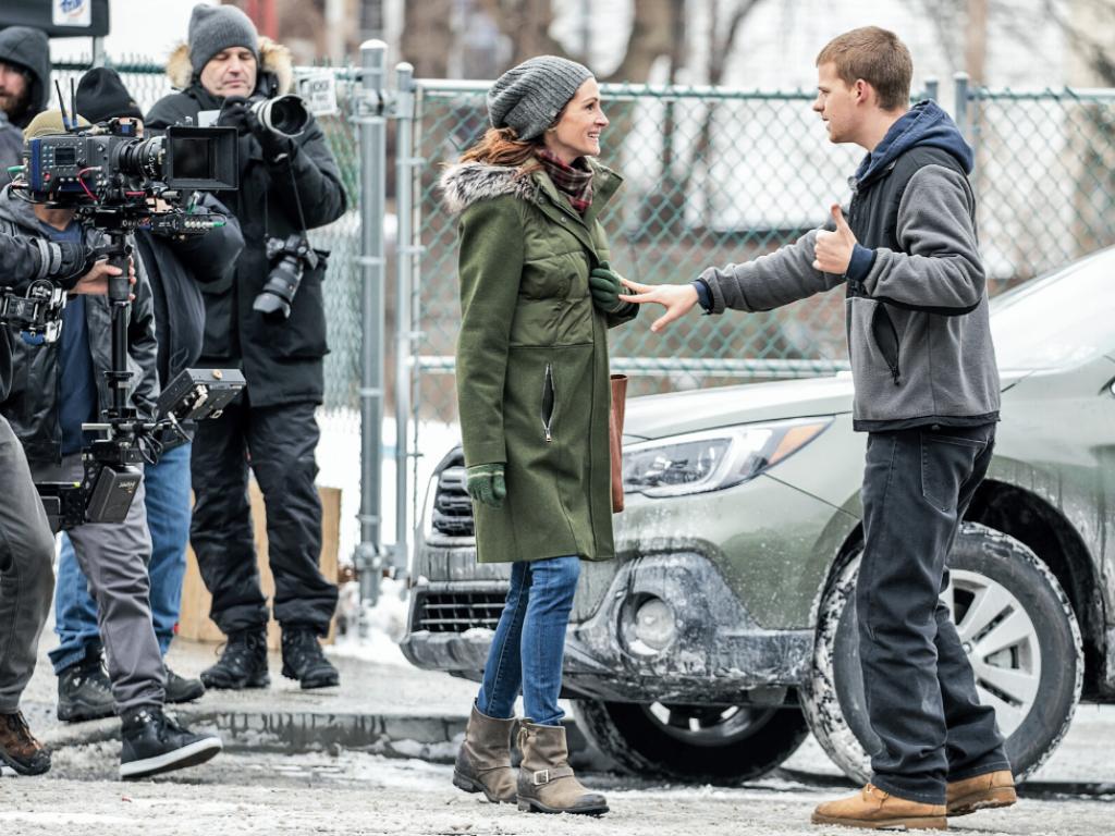 Julia Roberts z Lucasem Hedgesem na planie filmu „Powrót Bena”, reż. Peter Hedges, 2018 rok (Fot. Getty Images)