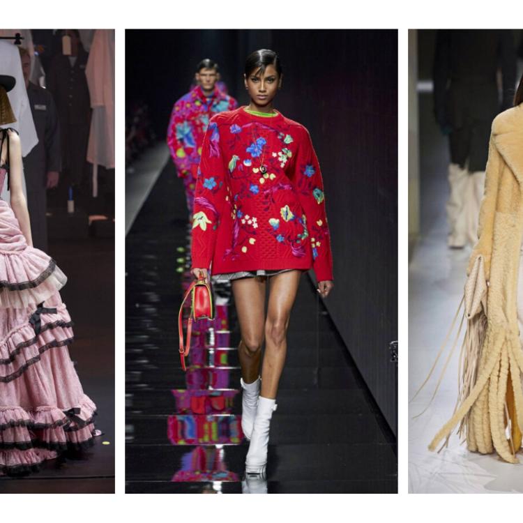 Od lewej: Gucci, Versace, Bottega Veneta. (fot. Imaxtree)