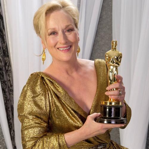 Meryl Streep z Oscarem za rolę w filmie „Żelazna dama”. (Fot. BEW Photo)