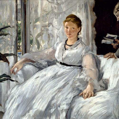 „Lektura” (1848–1883). Manet namalował tu żonę i dorosłego syna. (Fot. materiały prasowe Musée d’Orsay)