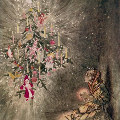 Ilustracja do baśni Hansa Andersena „Dziewczynka z zapałkami
