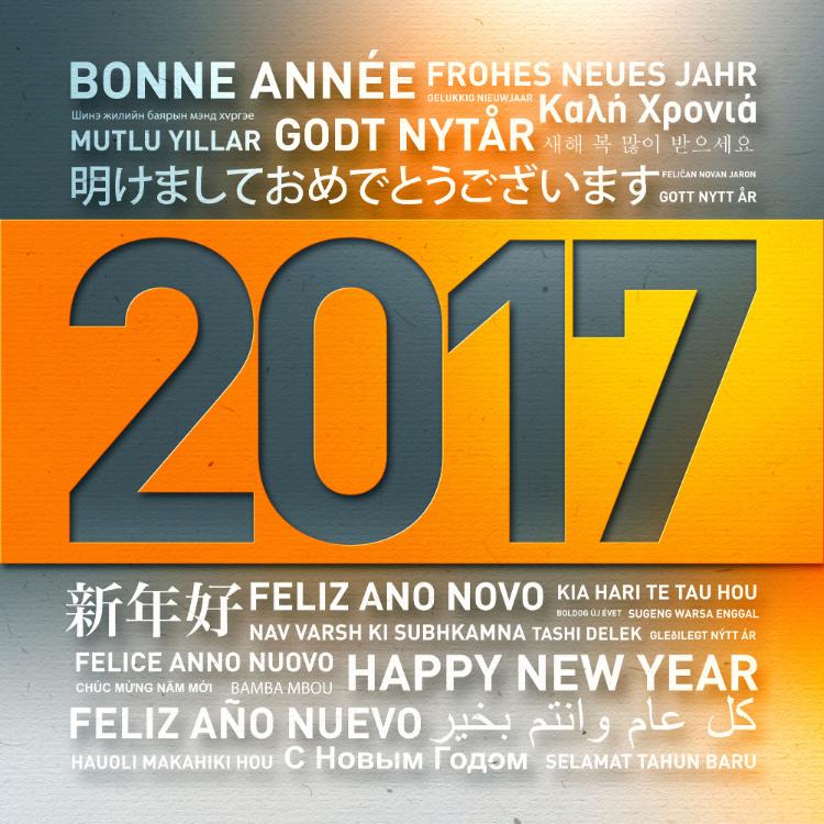 65765091 - happy new year card from the world in different languages
