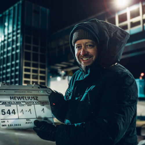 Jan Holoubek na planie serialu „Heweliusz” (Fot. materiały prasowe Netflix)
