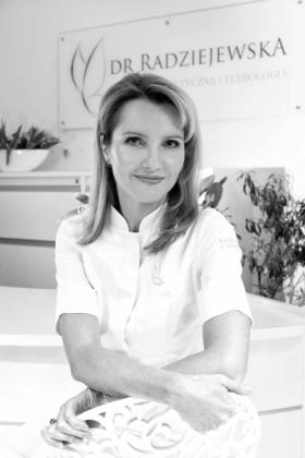  Iwona Radziejewska-Choma specjalista flebolog, lekarz medycyny estetycznej, właścicielka kliniki Dr Radziejewska Saska Clinic