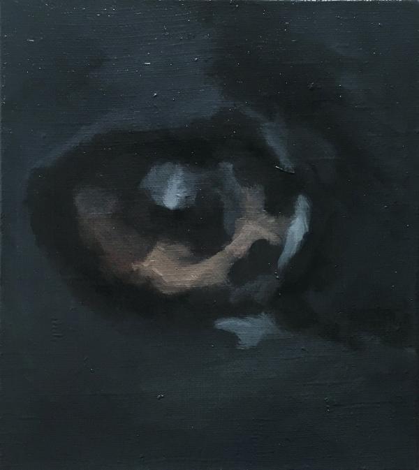 Monika Chlebek, „Oko”, 2022, olej, płótno, 24 × 27 cm