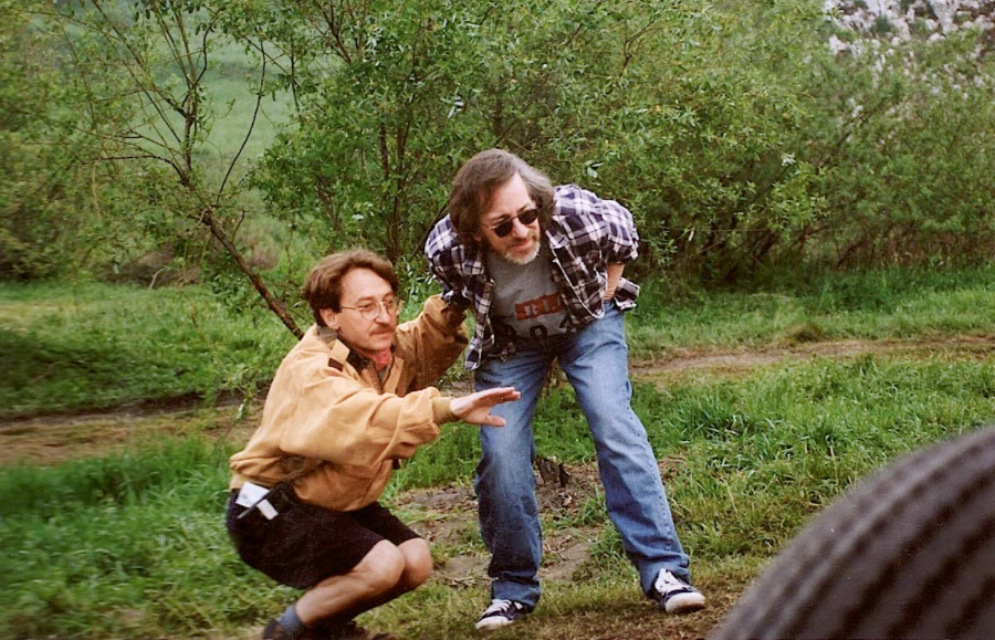 Ze Stevenem Spielbergem, „Lista Schindlera”, Kraków (1992) (Fot. archiwum prywatne)