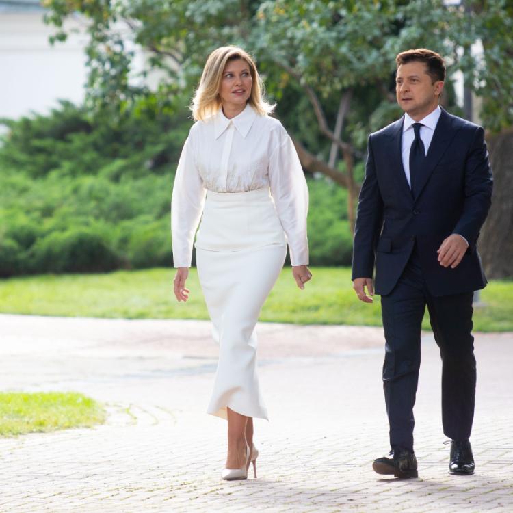 Wołodymyr Zełenski i Ołena Zełenska w 2021 roku (Fot. Presidency of Ukraine/Handout/Anadolu Agency/Getty Images)