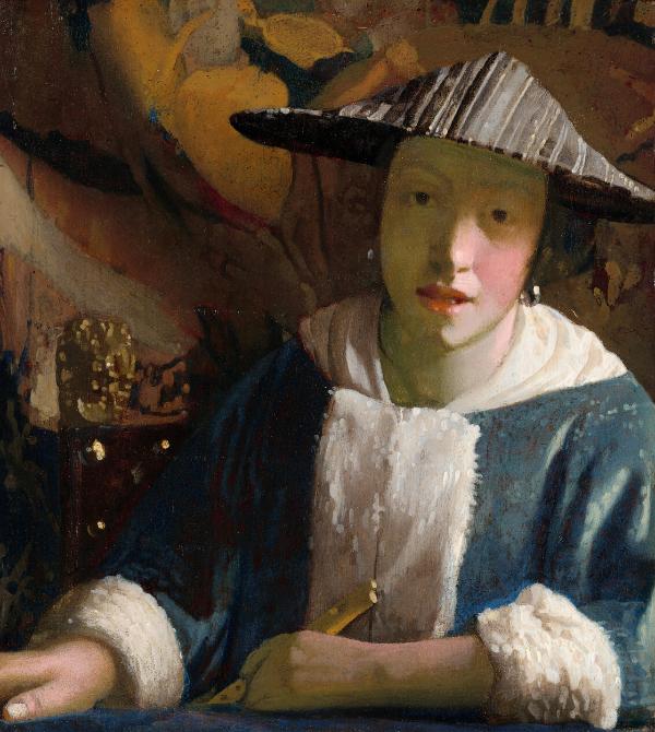 „Dziewczyna z fletem” (1669-1675) (Fot. materiały prasowe wystawy „Vermeer” w Rijksmuseum w Amsterdamie; Mauritshuis, Den Haag, Rijksmuseum, Amsterdam, The Frick Collection. New York. Photo: Joseph Coscia Jrm, National Gallery of Art, Washington D.C.)