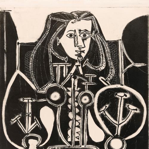 Pablo Picasso Kobieta w fotelu nr 4 1949 litografia, papier Muzeum Narodowe w Warszawie (Fot. © Succession Picasso 2023/materiały prasowe)