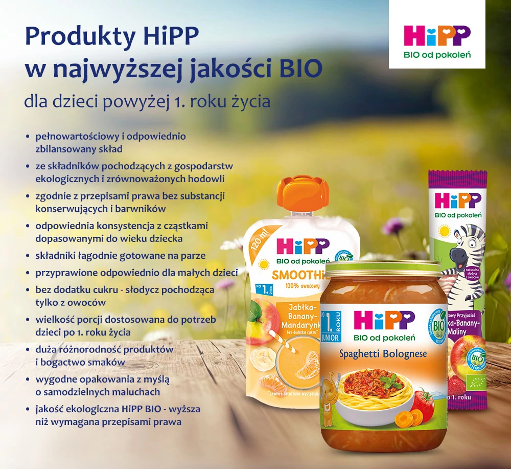 Infografika: Produkty HiPP w najwyższej jakości BIO