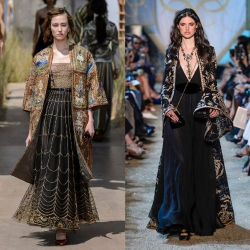 Pokazy haute couture na jesień 2017 roku domów mody, od lewej: Dior, Elie Saab, Valentino (Fot. Spotlight)