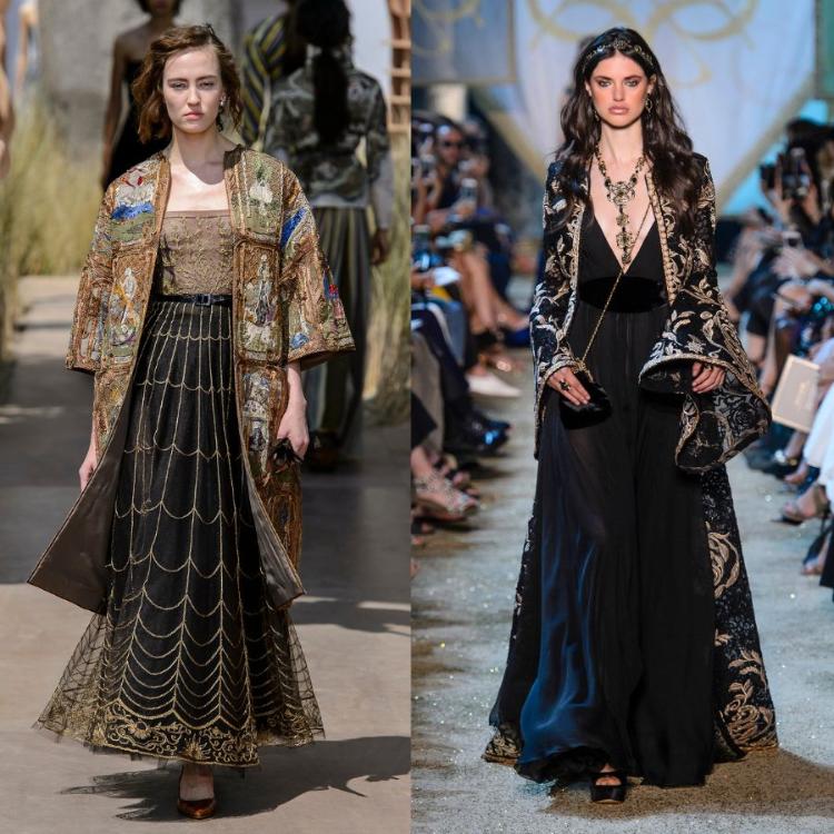Pokazy haute couture na jesień 2017 roku domów mody, od lewej: Dior, Elie Saab, Valentino (Fot. Spotlight)