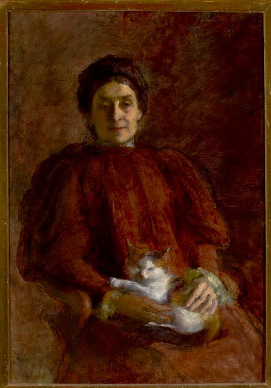 Aniela Pająkówna, „Portret kobiety z kotem”, 1898 r.