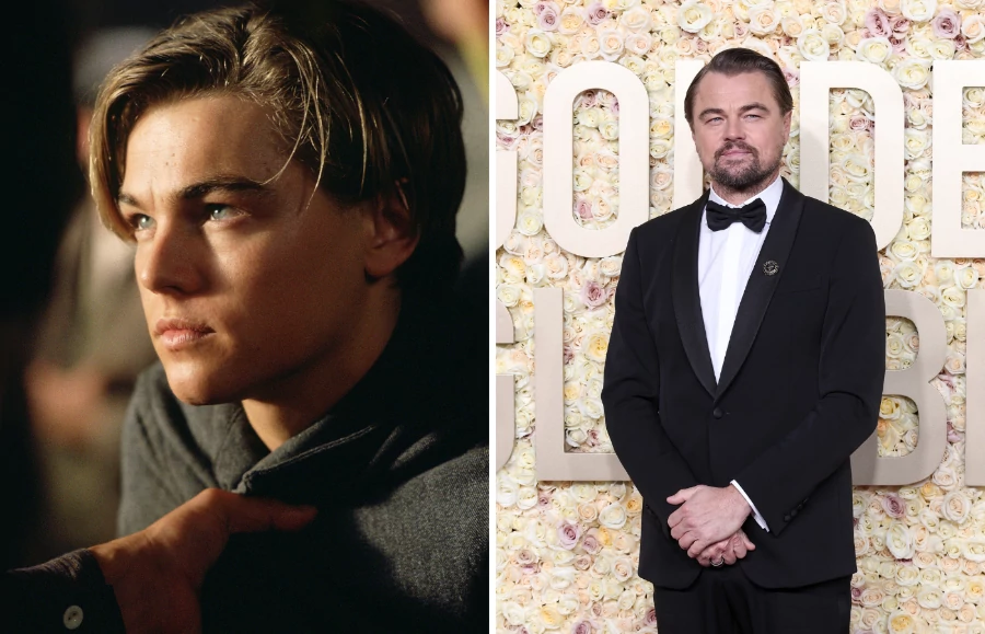 Leonardo DiCaprio (Fot. Film Stills/Forum,  John Salangsang/Golden Globes 2024/Getty Images)