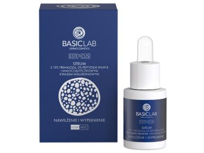 BasicLab, Esteticus, Serum z 10% trehalozą, 5% peptydem SNAP-8 i małocząsteczkowym kwasem hialuronowym, 89,90 zł/15 ml