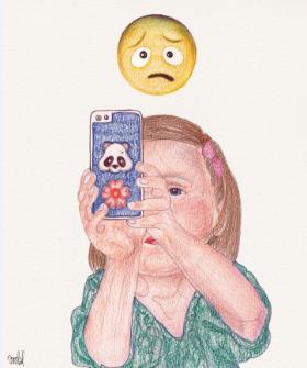  Problem uzależnienia od smartfonów dotyczy także najmłodszych dzieci. (Ilustracja: Arobal)