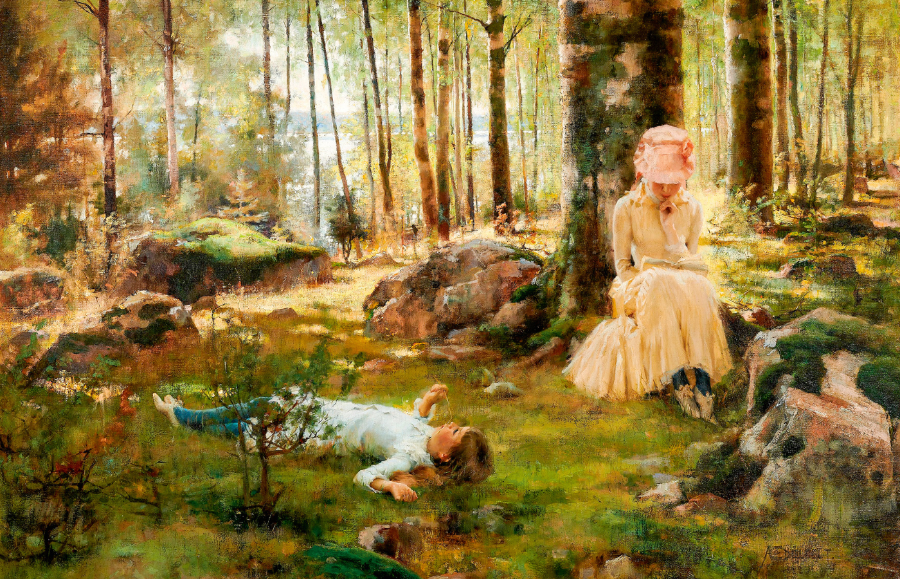 Albert Edelfelt, Finlandia, „Pod brzozami (Dzieci w lesie brzozowym nad fiordem Haikko)”, 1882 (Fot. materiały prasowe/Art Museums of Skagen)
