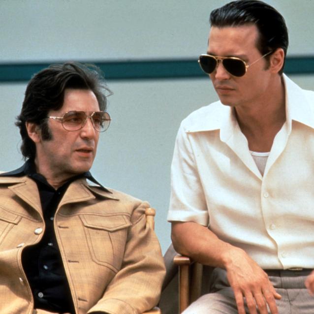Al Pacino i Johnny Depp w filmie „Donnie Brasco” z 1997 roku. (Fot. Bridgeman Images RDA/Forum)