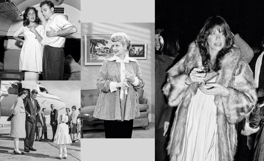 Elizabeth Taylor i Mike Todd, 1957; Lucille Ball (jako ciężarna Lucy Ricardo) w serialu „Kocham Lucy”, 1952; John F. Kennedy z żoną Jackie i córką Caroline, 1960; Carla Simon, 1960 (Fot. Getty Images)