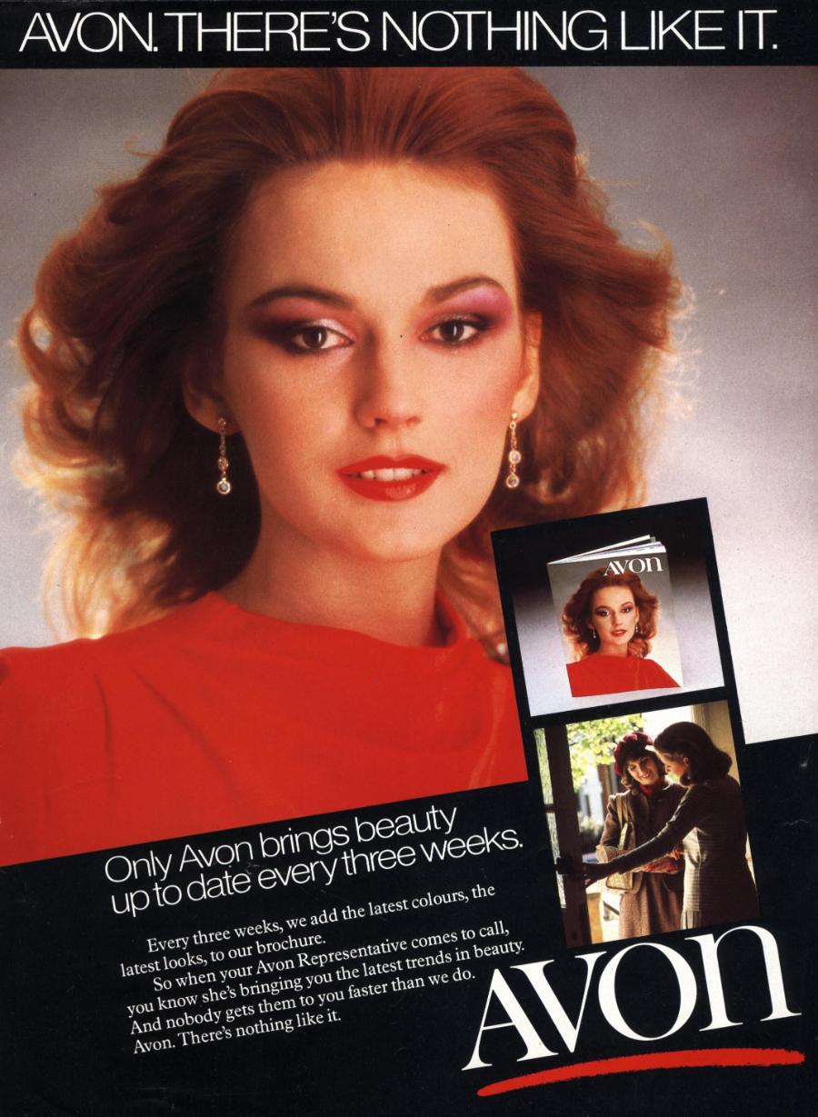 Reklama kosmetyków Avon w brytyjskim magazynie (1980 rok) (Fot. The Advertising Archives/Alamy/Forum)