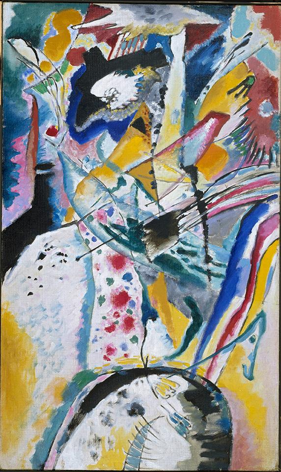 Wassily Kandinsky (1866–1944) Duże studium do panelu ściennego dla Edwina R. Campbella (lato), 1914 olej, płótno, 99 × 59,5 cm ©Städtische Galerie im Lenbachhaus und Kunstbau w Monachium