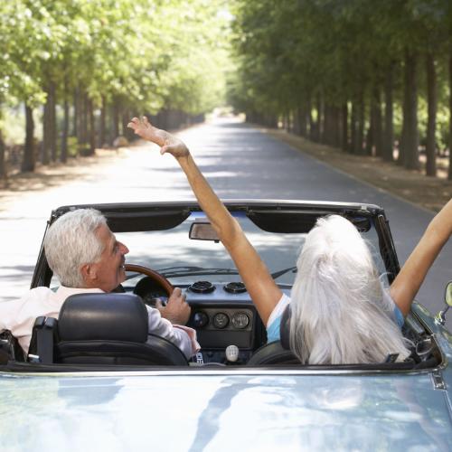 33551869 - senior couple in sports car