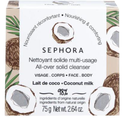  Mydło w kostce Sephora Collection zawiera 98 proc. składników naturalnych. Dostępne jest w 4 wersjach: mleko kokosowe, arbuz, kaktus i węgiel drzewny.