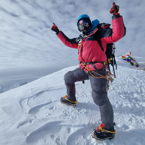 Monika Witkowska na szczycie K2 (Fot. Adam Rowicki)