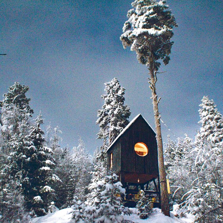 „Ptasia budka”, dom do obserwacji ptaków, zbudowany przez Damiana Maynarda w Hadelandzie w Norwegii. (Fot. z książki „Cabin Porn. Wnętrza”, wyd. Smak Słowa)