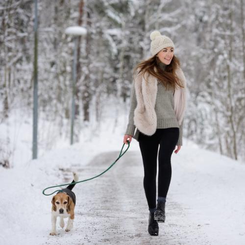 Szybki spacer z psem zapewnia codzienną dawkę ruchu. (Fot. iStock)