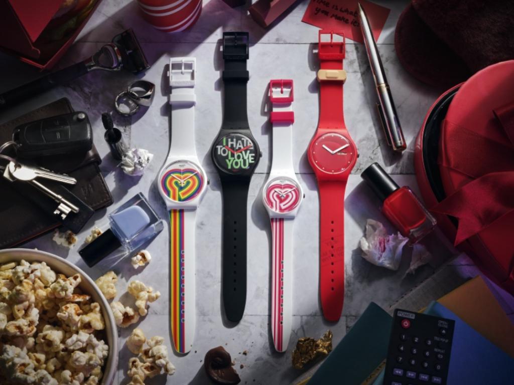  Zegarki z walentynkowej kolekcji marki Swatch. (Fot. materiały prasowe)