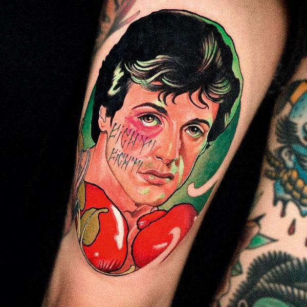 Tatuaż Rocky Balboa IG @evilyvonne.art