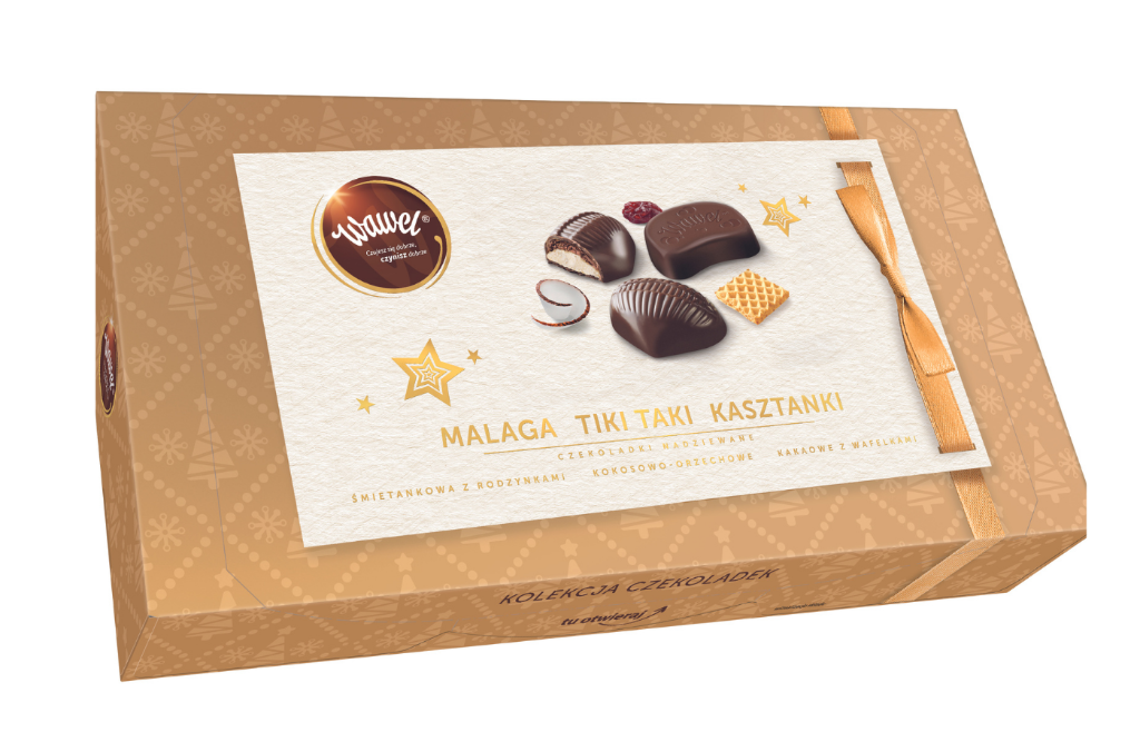 Kolekcja czekoladek Malaga, Kasztanki, Tiki Taki Wawel 169 g; sugerowana cena detaliczna: ok. 16 zł (Fot. materiały partnera)