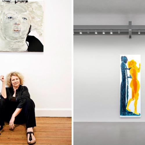 Marlene Dumas i jeden z jej autoportretów – „Self-portrait at Noon” (2008) – oraz „Time and Chimera” (2020)