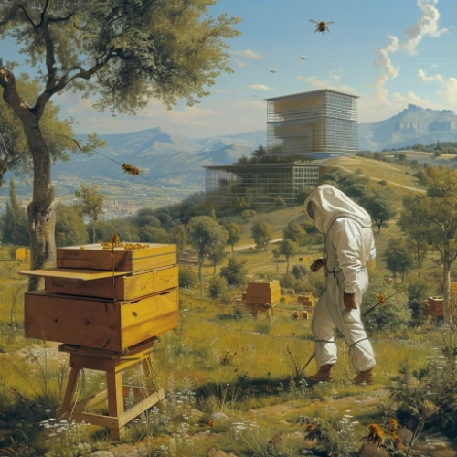 „Honey Harvest in the New Realm” (Fot. Tomasz Pniewski za pomocą AI)