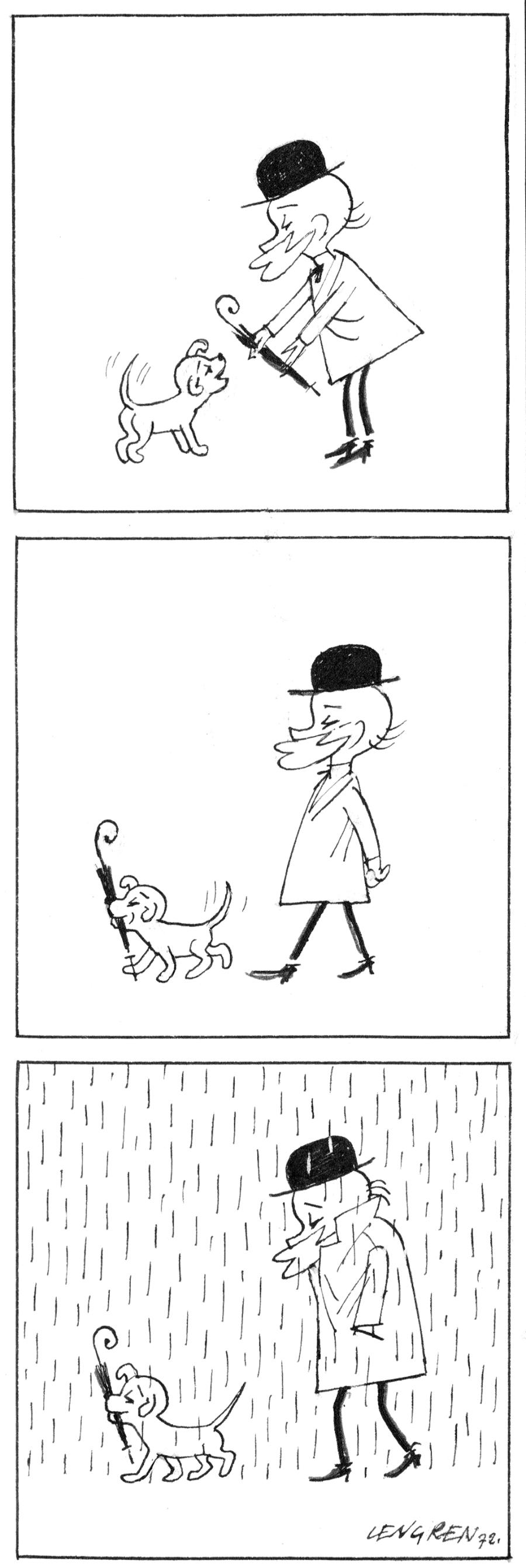 Seria komiksowa autorstwa Zbigniewa Lengrena ukazywała się na łamach tygodnika „Przekrój” w latach 1948–2003. (Fot. materiały Muzeum Karykatury)