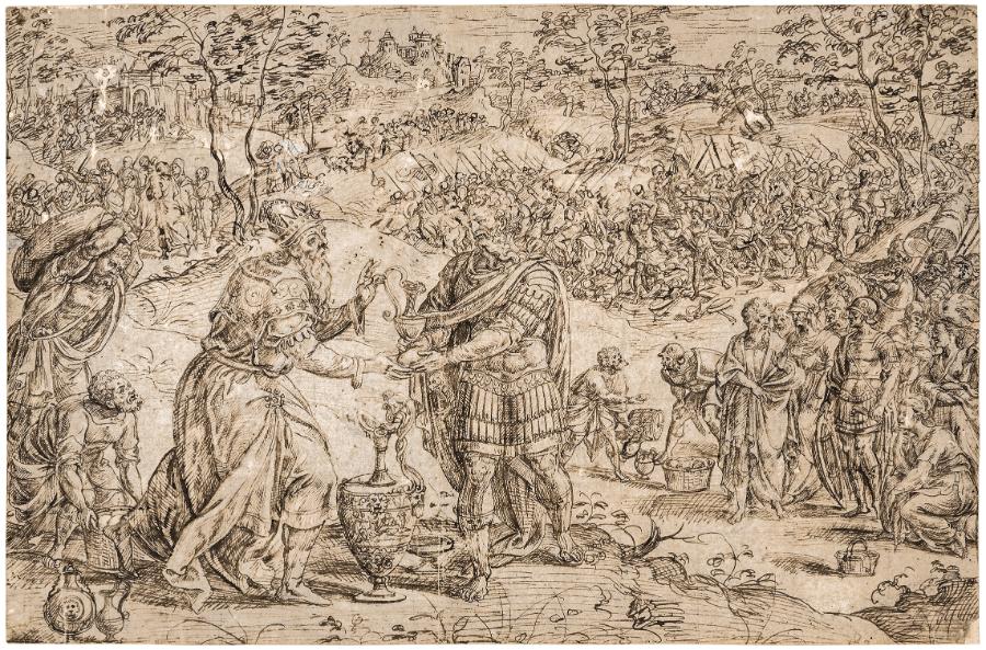 „Spotkanie Abrahama z Melchizedekiem”, Michiel I Coxcie i warsztat, ok. 1547, Fondation Custodia w Paryżu (Fot. materiały prasowe)